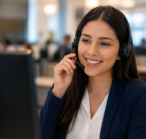 Gente trabajando en call center